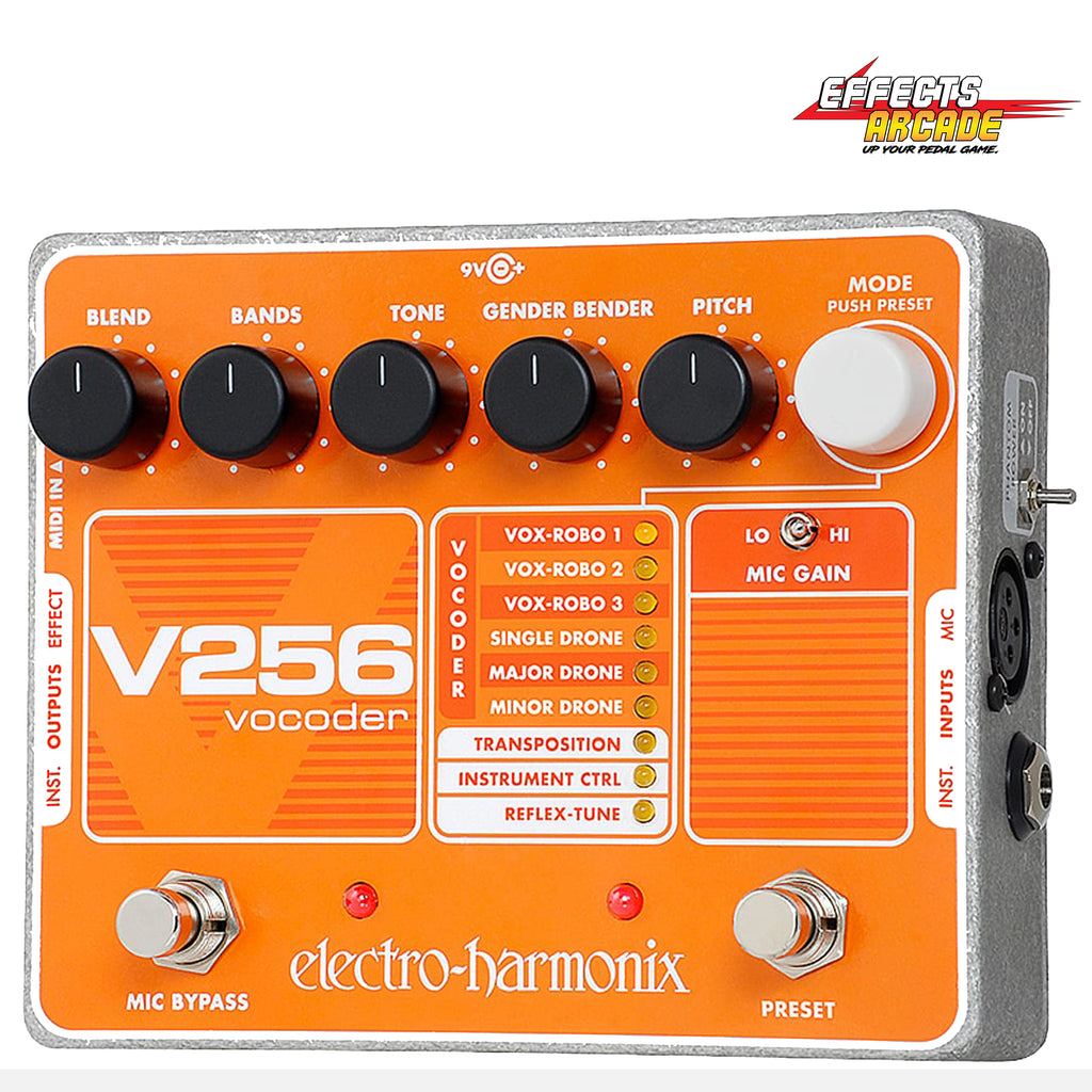 Electro-Harmonix V256 Vocoder Effect Pedal with Phantom-Powered XLR Input